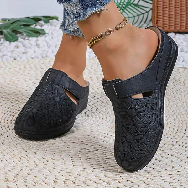 Women's Thick-Soled Slip-On Sandals with Adjustable Strap 41652779C