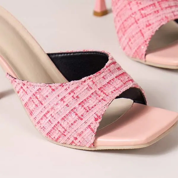 Women's Thin Heel Square Toe High Heel Sandals 55957084C