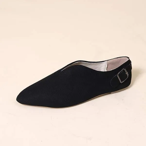 Women's V-Cut Casual Flat Shoes 19034094C