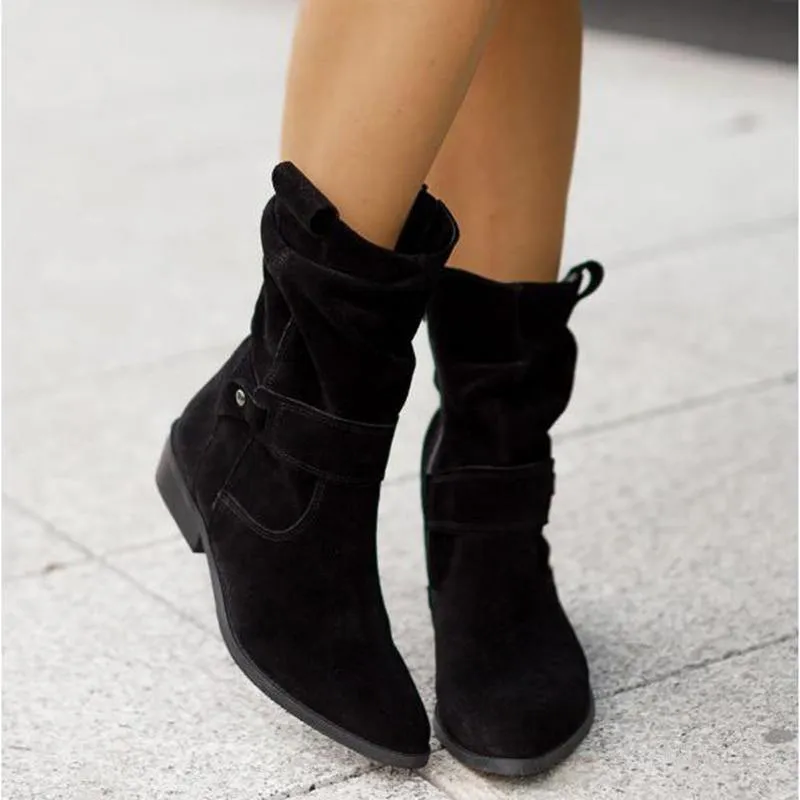 Women's Warm Zipper Winter Suede Boots