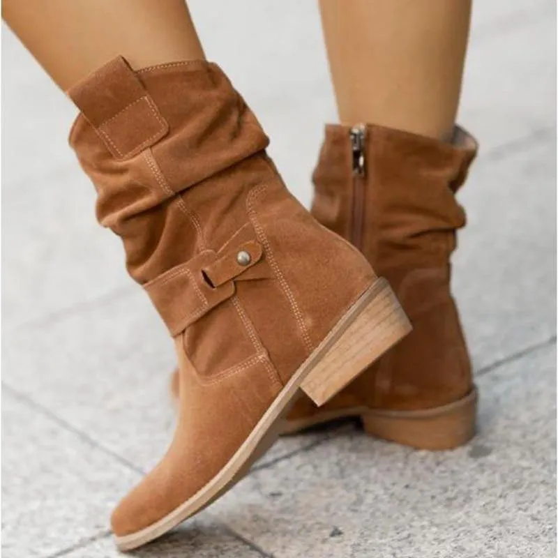 Women's Warm Zipper Winter Suede Boots