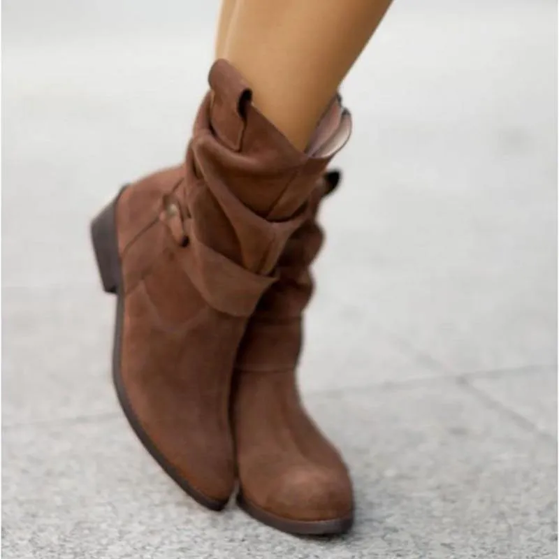 Women's Warm Zipper Winter Suede Boots