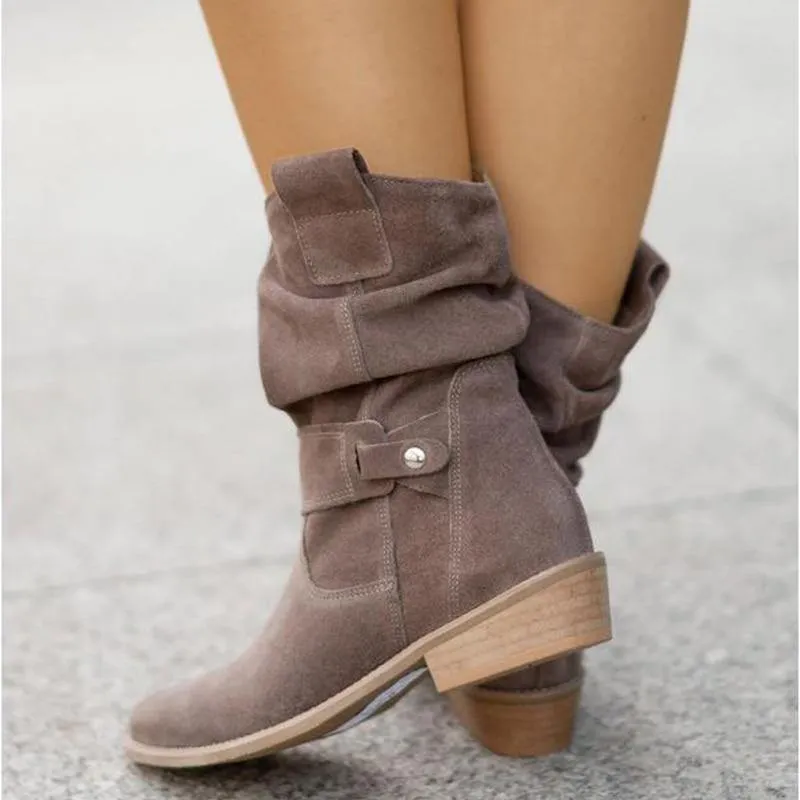 Women's Warm Zipper Winter Suede Boots