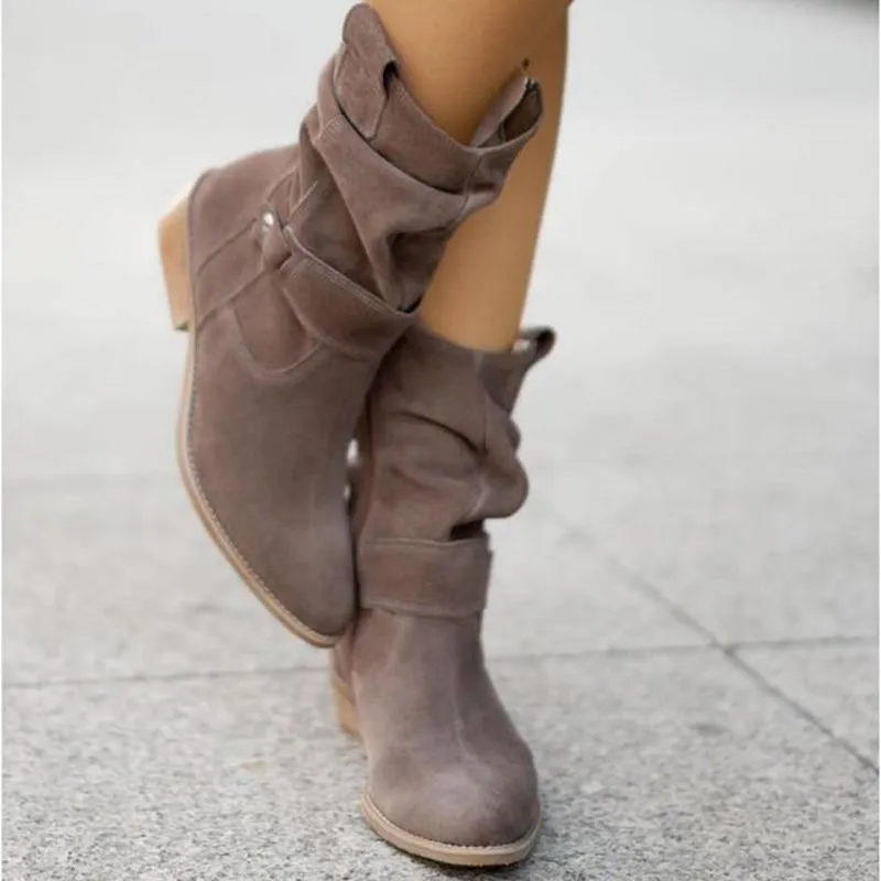 Women's Warm Zipper Winter Suede Boots
