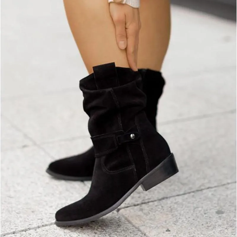 Women's Warm Zipper Winter Suede Boots