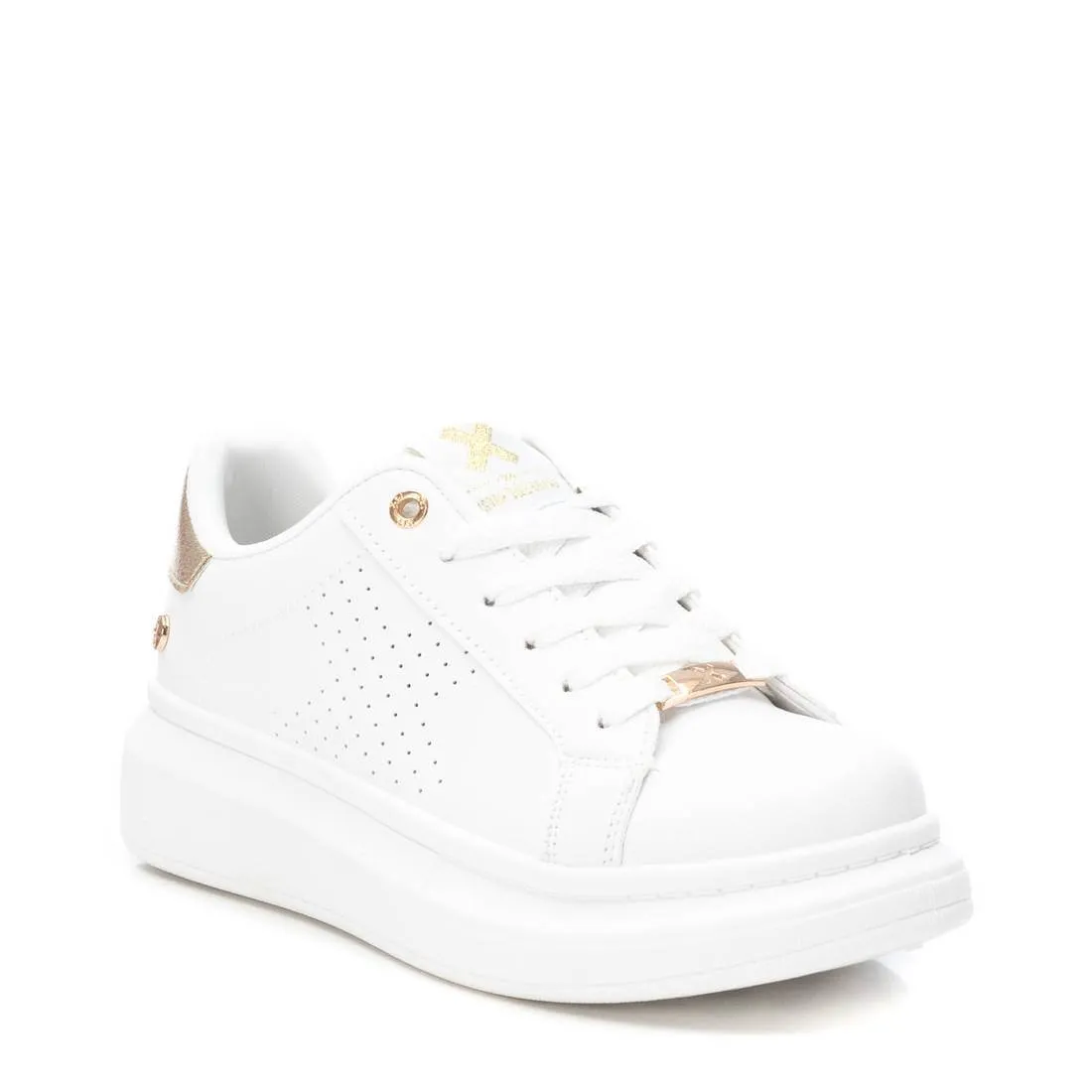 XTI White & Gold Classic Sneakers