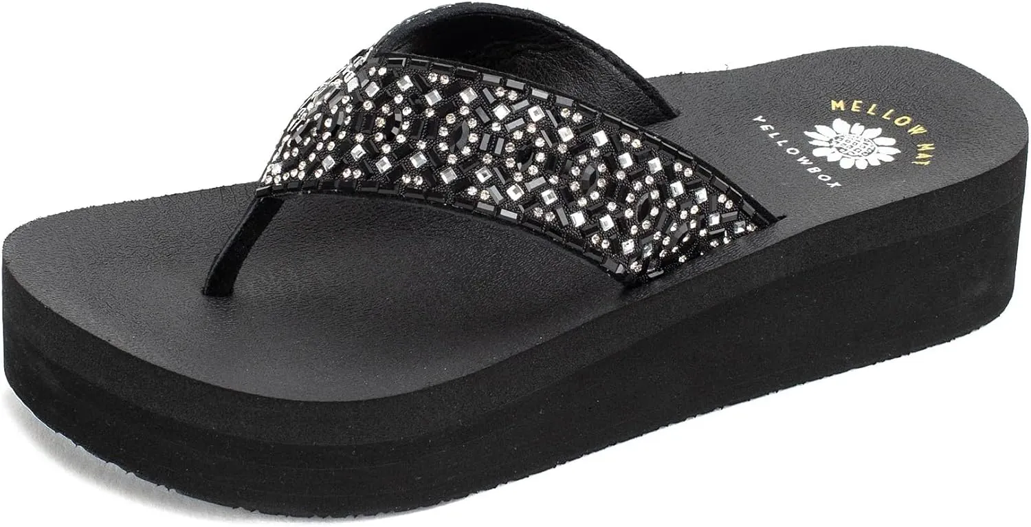 Yellow Box Women's Becca Flatform Flip-Flop, Platform Sandal, MellowMat Collection