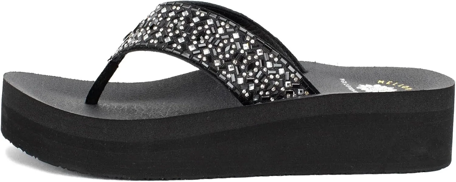 Yellow Box Women's Becca Flatform Flip-Flop, Platform Sandal, MellowMat Collection