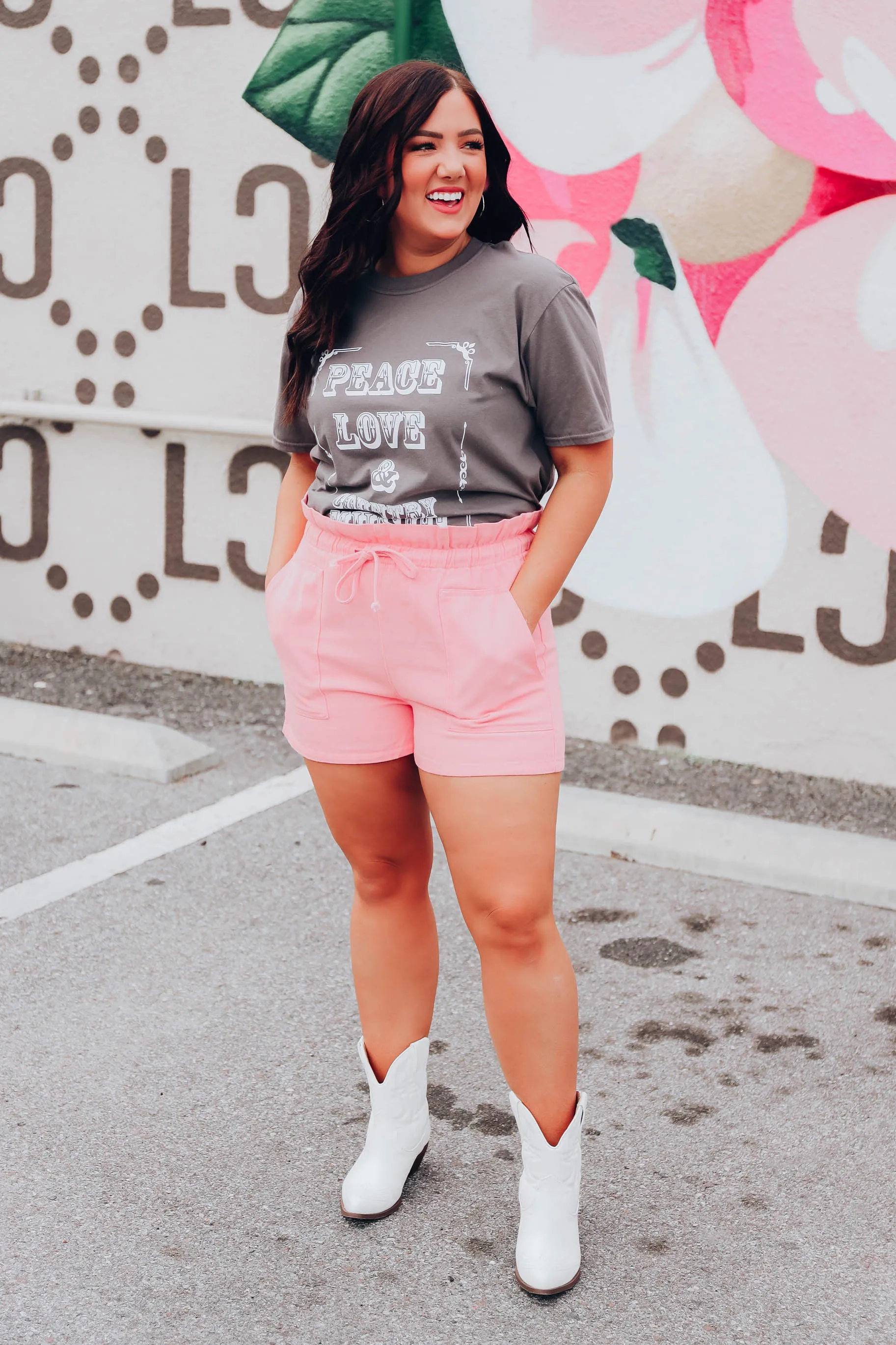Zara Pink Tie Waist Shorts