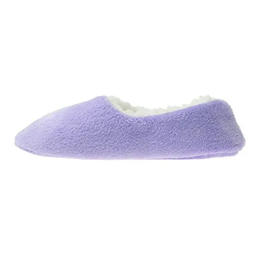 Zegee Womens Fuzzy Indoor Soft Sock Slippers Non-slip Sole Cozy Warm Slip-on House Bedroom Slippers(S 5-6, Purple)