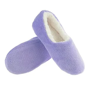 Zegee Womens Fuzzy Indoor Soft Sock Slippers Non-slip Sole Cozy Warm Slip-on House Bedroom Slippers(S 5-6, Purple)