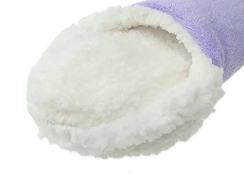 Zegee Womens Fuzzy Indoor Soft Sock Slippers Non-slip Sole Cozy Warm Slip-on House Bedroom Slippers(S 5-6, Purple)