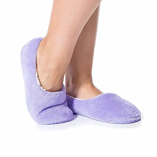 Zegee Womens Fuzzy Indoor Soft Sock Slippers Non-slip Sole Cozy Warm Slip-on House Bedroom Slippers(S 5-6, Purple)