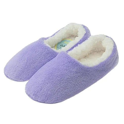Zegee Womens Fuzzy Indoor Soft Sock Slippers Non-slip Sole Cozy Warm Slip-on House Bedroom Slippers(S 5-6, Purple)