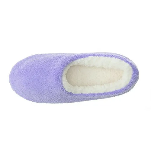 Zegee Womens Fuzzy Indoor Soft Sock Slippers Non-slip Sole Cozy Warm Slip-on House Bedroom Slippers(S 5-6, Purple)