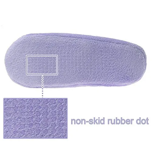 Zegee Womens Fuzzy Indoor Soft Sock Slippers Non-slip Sole Cozy Warm Slip-on House Bedroom Slippers(S 5-6, Purple)
